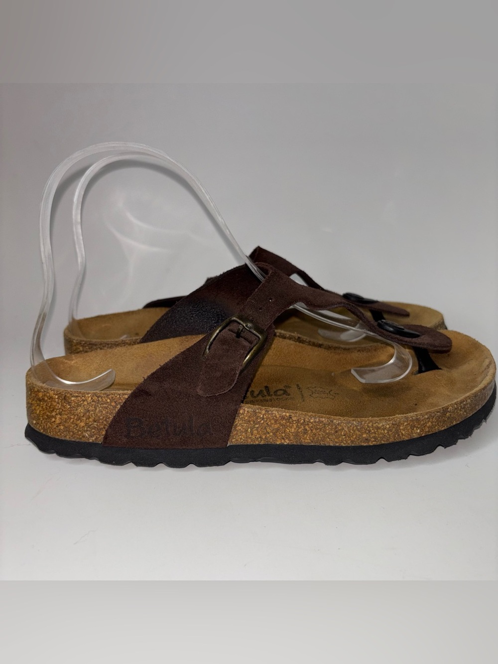 Betula by Birkenstock Gizeh Brown Suede Thong Sandals 37/ L6